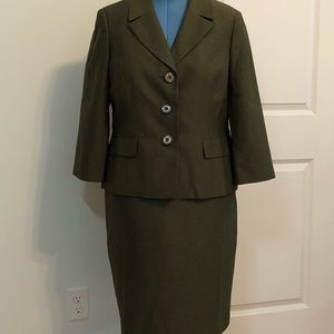 Green skirt and blazer suit